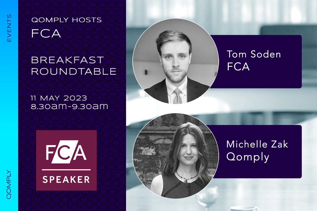 Tom Soden from the FCA to speak at Qomply's Roundtable Event.
