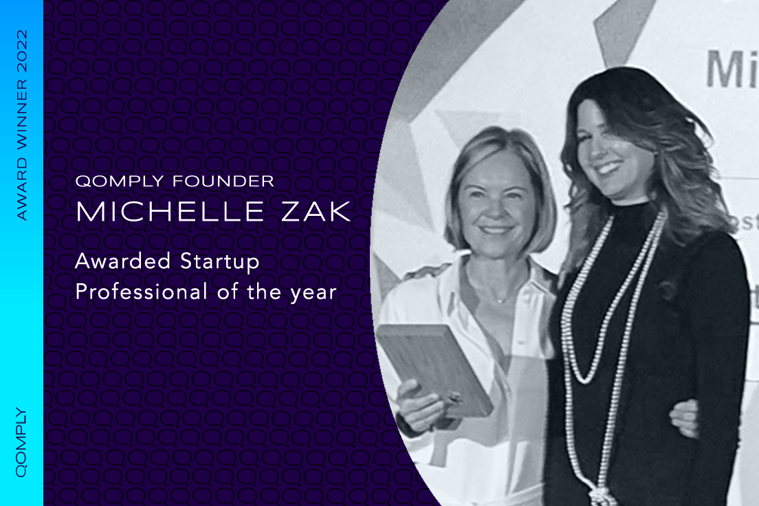 Michelle Zak collects award for Startup Professional of the Year
