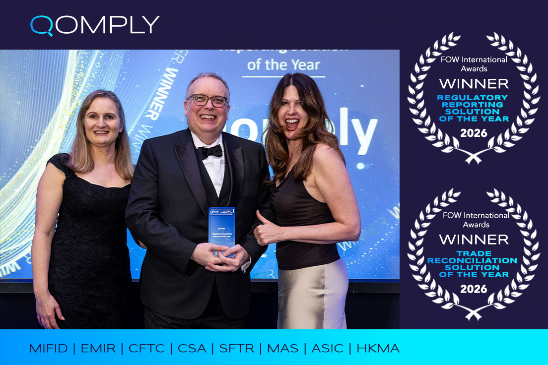 Qomply Wins Regulatory Reporting & Trade Reconciliation Solutions Awards | FOW International 2026